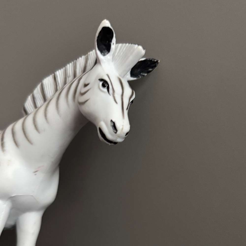 Vintage White and Gray Zebra Figurine - Picture 3 of 3